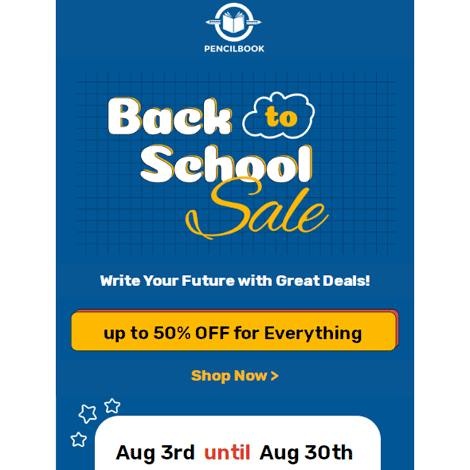 Blue Graph Back to School Sale